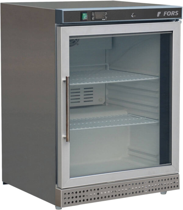 FORS Gewerbe-Gefrierschrank, Glastür, Edelstahl, rechts nicht wechselbar (UFV1200GES)