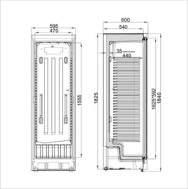 FORS Getränke-Kühlschrank, Glastür, weiss, rechts nicht wechselbar (BCV4000WG) – Bild 2