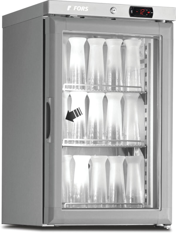 FORS Chiller für Gläser, Glastür, Edelstahl, rechts nicht wechselbar (CFS50GES)