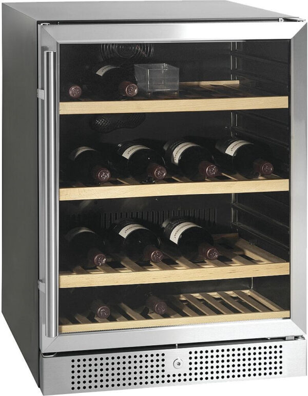 FORS Weintemperierschrank, Glastür, schwarz/Edelstahl, 1 Zone, rechts wechselbar (VS8248GES)