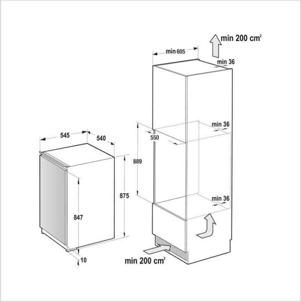 FORS Kühlschrank Einbau, rechts wechselbar (FBR55890E) – Bild 3