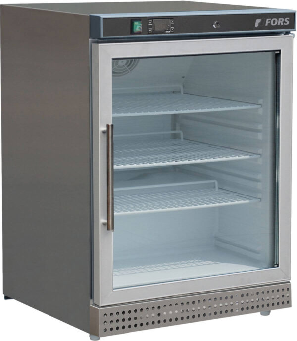 FORS Gewerbe-Kühlschrank, Glastür, Edelstahl, rechts wechselbar (UCV1200GES)